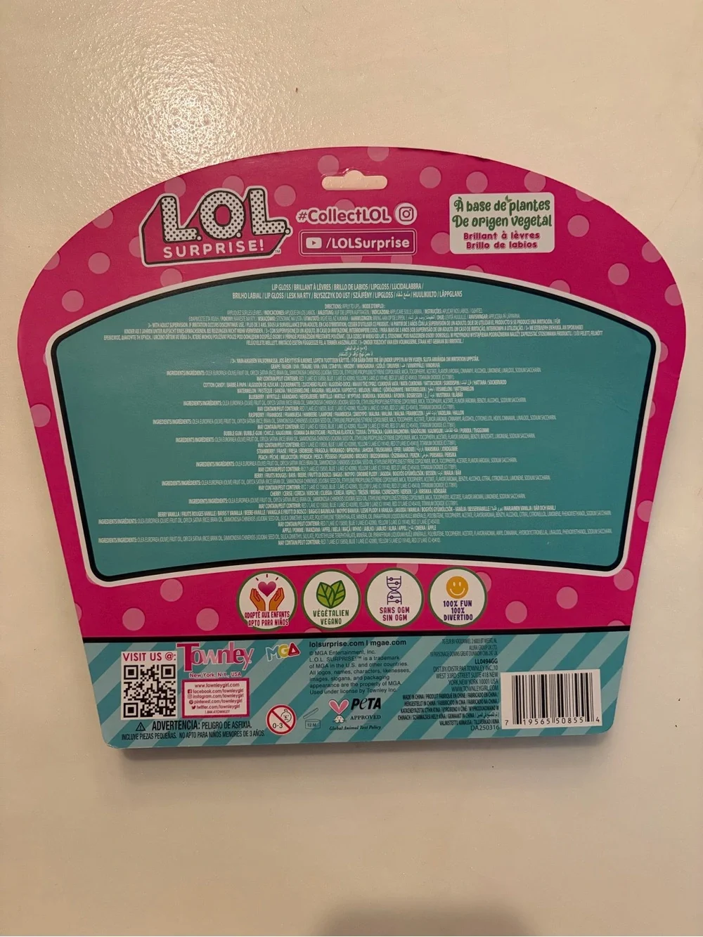 L.O.L. Surprise! 12-Pack Glitter Lip Gloss Set - Pink, Purple, Blue, Gold